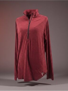 Born Primitive WomensMaroon Heathered Quarter-Zip Long Sleeve Top size XXL NWT